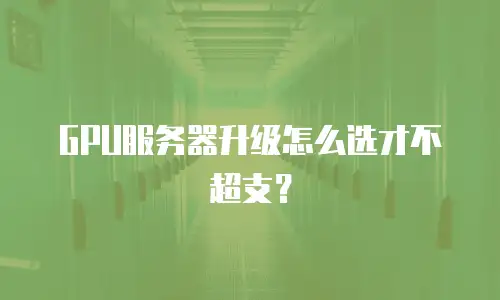 GPU服务器升级怎么选才不超支？