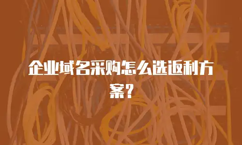 企业域名采购怎么选返利方案？