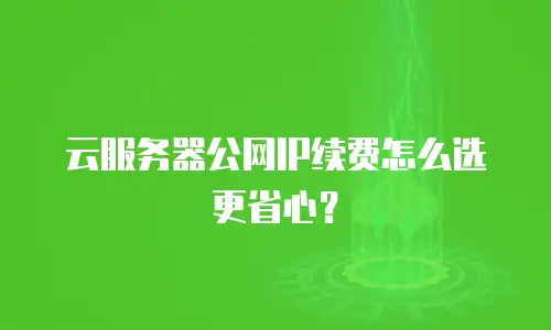 云服务器公网IP续费怎么选更省心？