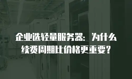 企业选轻量服务器：为什么续费周期比价格更重要？