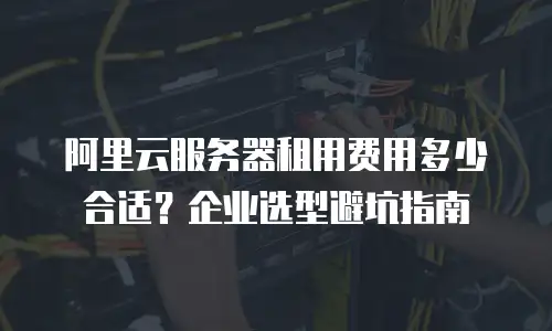阿里云服务器租用费用多少合适？企业选型避坑指南