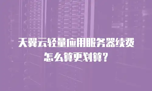 天翼云轻量应用服务器续费怎么算更划算？