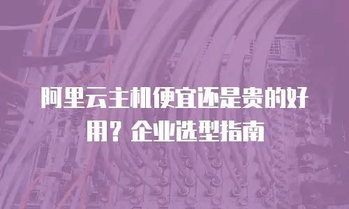 阿里云主机便宜还是贵的好用？企业选型指南
