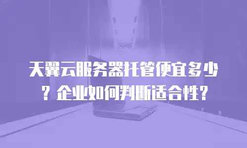 天翼云服务器托管便宜多少？企业如何判断适合性？