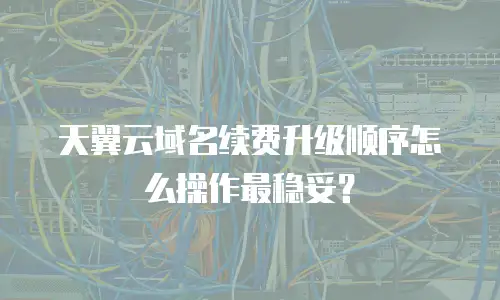 天翼云域名续费升级顺序怎么操作最稳妥？