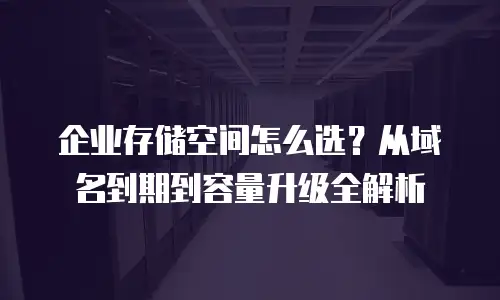 企业存储空间怎么选？从域名到期到容量升级全解析