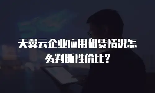 天翼云企业应用租赁情况怎么判断性价比？