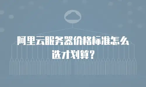 阿里云服务器价格标准怎么选才划算？