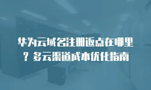 华为云域名注册返点在哪里？多云渠道成本优化指南