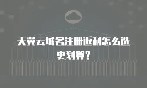 天翼云域名注册返利怎么选更划算？