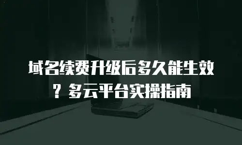 域名续费升级后多久能生效？多云平台实操指南