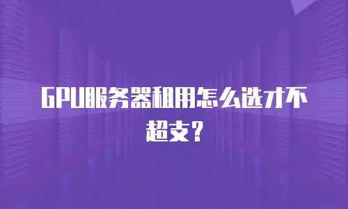 GPU服务器租用怎么选才不超支？