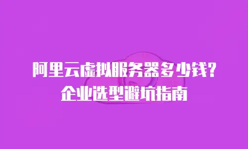 阿里云虚拟服务器多少钱？企业选型避坑指南