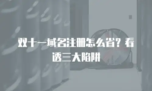 双十一域名注册怎么省？看透三大陷阱