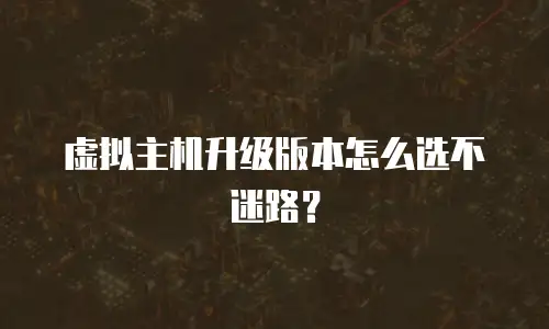 虚拟主机升级版本怎么选不迷路？