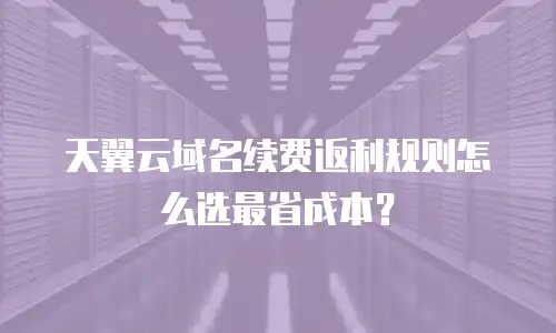 天翼云域名续费返利规则怎么选最省成本？