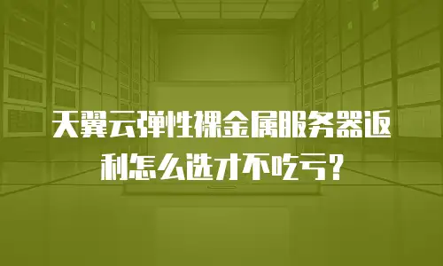 天翼云弹性裸金属服务器返利怎么选才不吃亏？