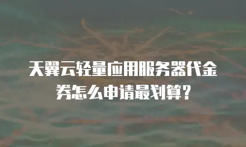 天翼云轻量应用服务器代金券怎么申请最划算？