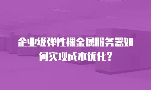企业级弹性裸金属服务器如何实现成本优化？
