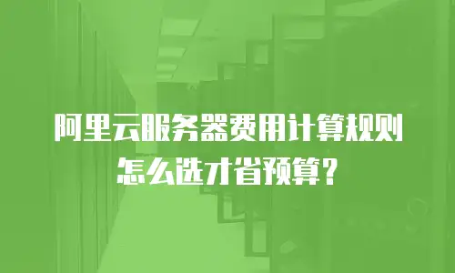阿里云服务器费用计算规则怎么选才省预算？