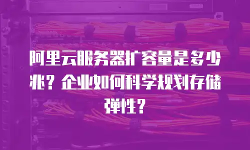 阿里云服务器扩容量是多少兆？企业如何科学规划存储弹性？