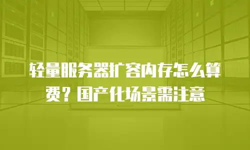 轻量服务器扩容内存怎么算费？国产化场景需注意
