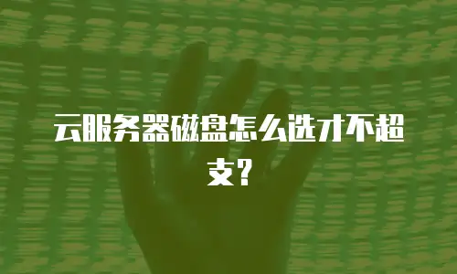 云服务器磁盘怎么选才不超支？