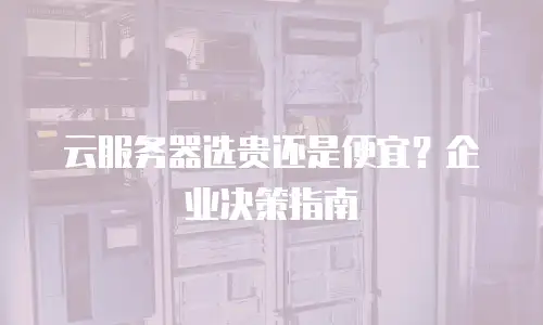 云服务器选贵还是便宜？企业决策指南