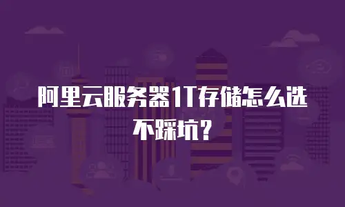 阿里云服务器1T存储怎么选不踩坑？