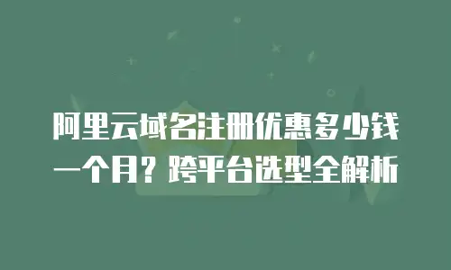 阿里云域名注册优惠多少钱一个月？跨平台选型全解析