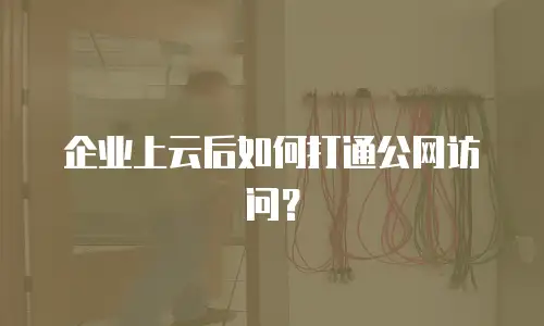 企业上云后如何打通公网访问？