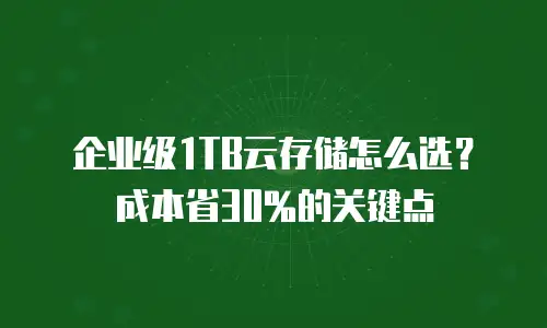 企业级1TB云存储怎么选？成本省30%的关键点