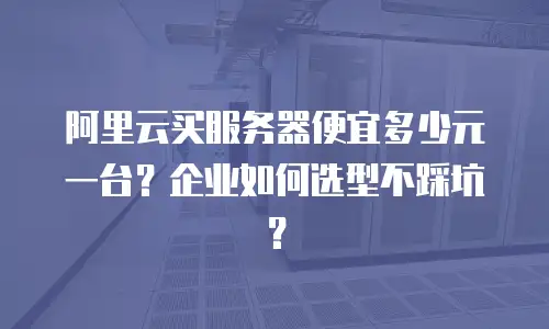 阿里云买服务器便宜多少元一台？企业如何选型不踩坑？