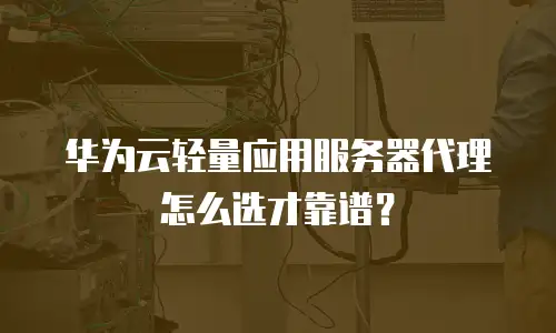 华为云轻量应用服务器代理怎么选才靠谱？