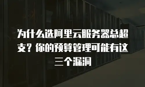 为什么选阿里云服务器总超支？你的预算管理可能有这三个漏洞