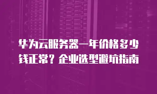 华为云服务器一年价格多少钱正常？企业选型避坑指南