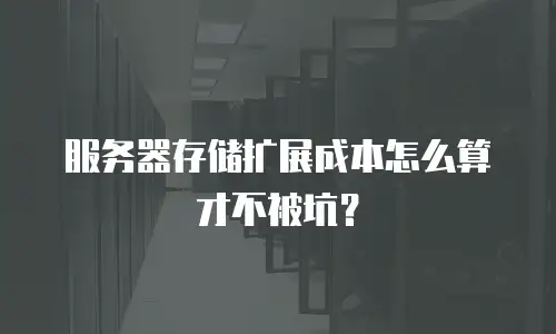 服务器存储扩展成本怎么算才不被坑？
