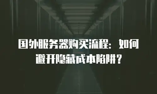 国外服务器购买流程：如何避开隐藏成本陷阱？