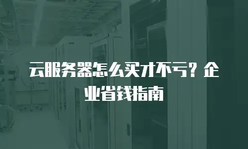 云服务器怎么买才不亏？企业省钱指南