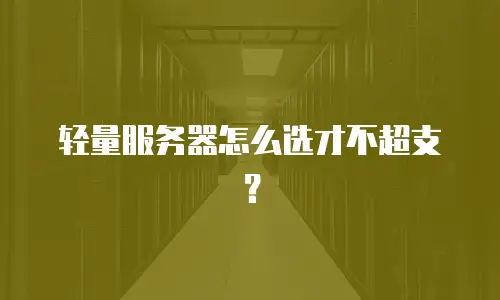 轻量服务器怎么选才不超支？