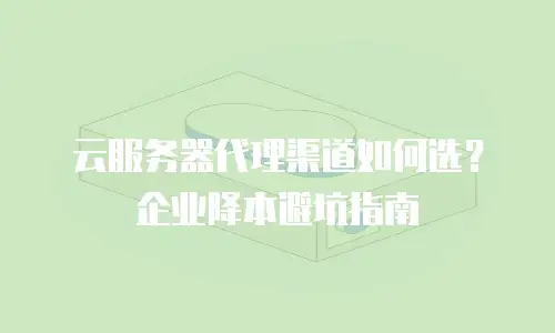 云服务器代理渠道如何选？企业降本避坑指南