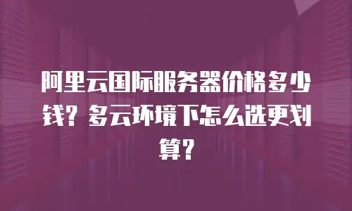 阿里云国际服务器价格多少钱？多云环境下怎么选更划算？