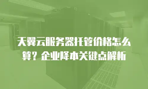 天翼云服务器托管价格怎么算？企业降本关键点解析