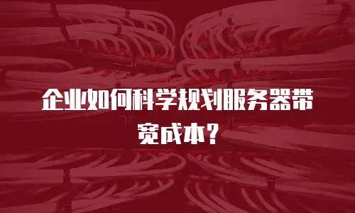 企业如何科学规划服务器带宽成本？