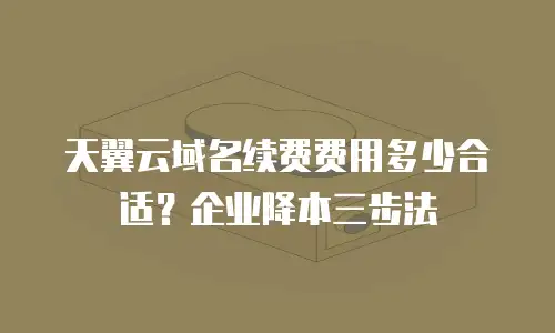 天翼云域名续费费用多少合适？企业降本三步法