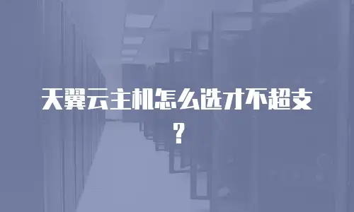 天翼云主机怎么选才不超支？