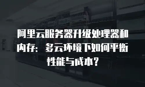 阿里云服务器升级处理器和内存：多云环境下如何平衡性能与成本？