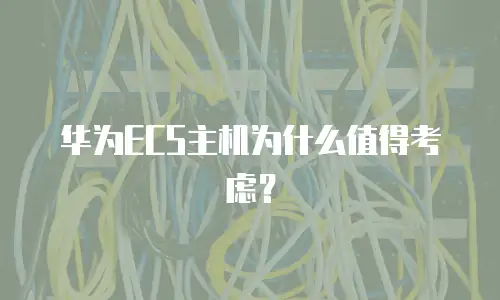 华为ECS主机为什么值得考虑？