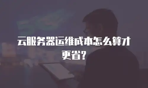 云服务器运维成本怎么算才更省？