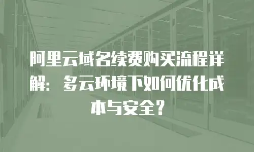 阿里云域名续费购买流程详解：多云环境下如何优化成本与安全？